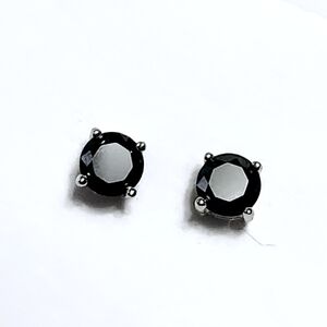 0.30 ctw Black Moissanite Silver Stud Earrings Certificate
